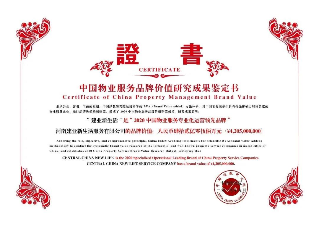 建业集团多业务板块斩获殊荣彰显品牌价值