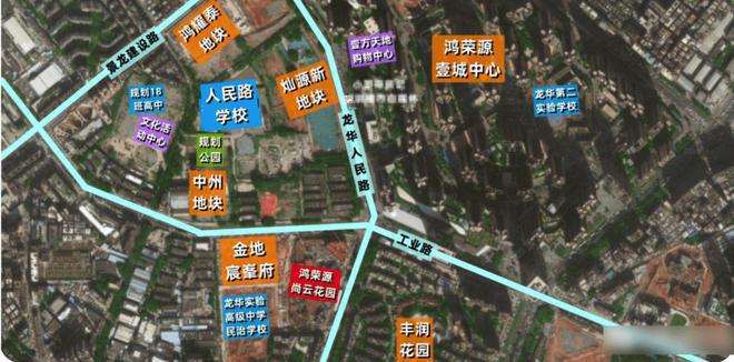 鸿荣源尚云位于龙华人民路与工业路交汇处紧邻壹城中心。