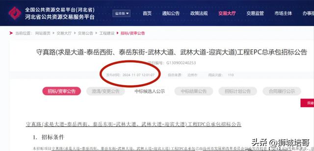 沧州一道路工程先施工后招标 被质疑“走过场”(图2)